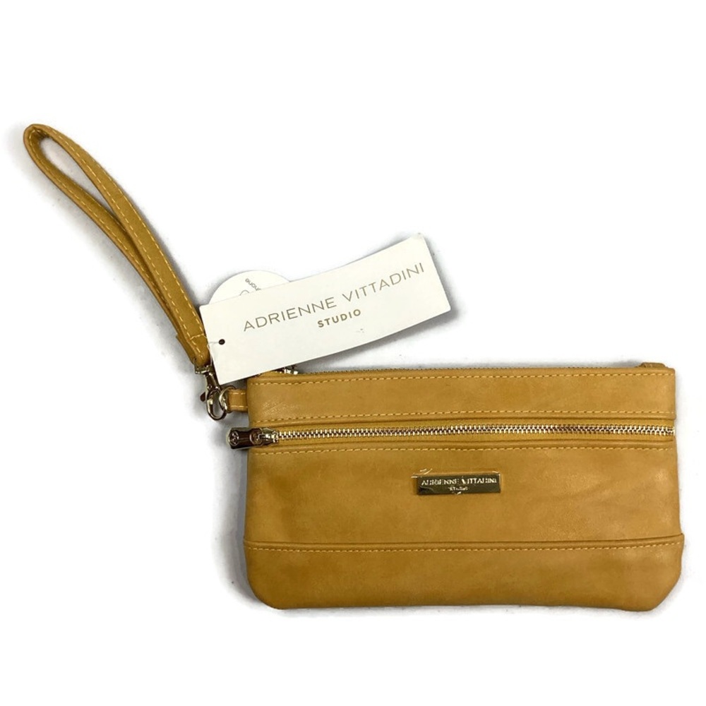 Adrienne Vittadini 2 Zip Pocket RFID Protection Wristlet purse New with issue